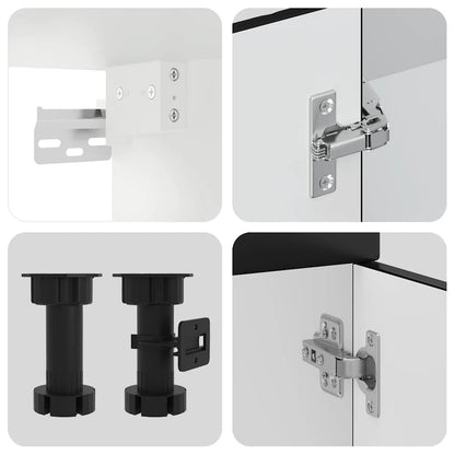 vidaXL 11-tlg. Küchenschrank-Set Kalmar Schwarz Holzwerkstoff