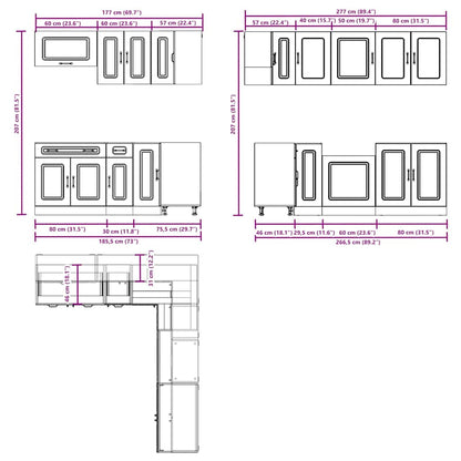 vidaXL 11-tlg. Küchenschrank-Set Kalmar Schwarz Holzwerkstoff