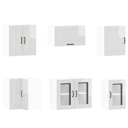 vidaXL Ensemble de 11 meubles de cuisine Kalmar Blanc brillant Bois d'ingénierie