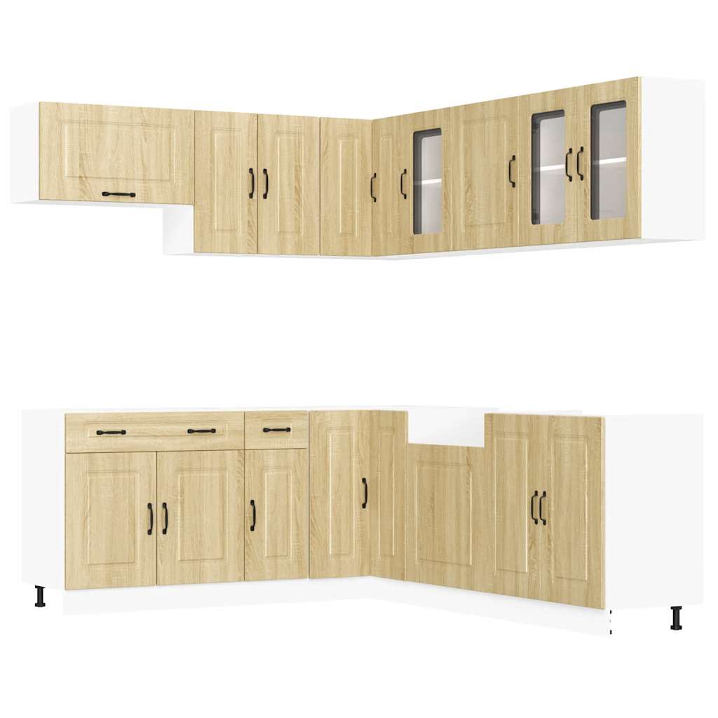 vidaXL 11-tlg. Küchenschrank-Set Kalmar Sonoma-Eiche Holzwerkstoff