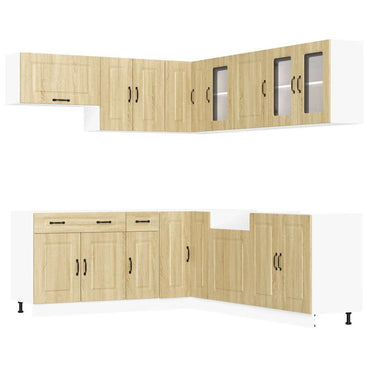 vidaXL 11-tlg. Küchenschrank-Set Kalmar Sonoma-Eiche Holzwerkstoff