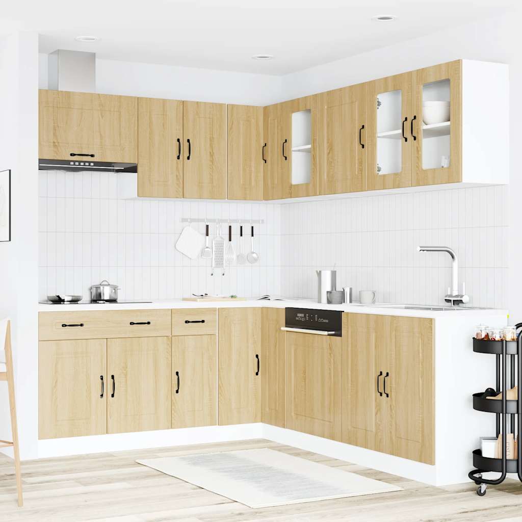 vidaXL 11-tlg. Küchenschrank-Set Kalmar Sonoma-Eiche Holzwerkstoff