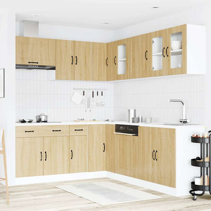 vidaXL 11-tlg. Küchenschrank-Set Kalmar Sonoma-Eiche Holzwerkstoff
