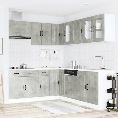 vidaXL 11-tlg. Küchenschrank-Set Kalmar Betongrau Holzwerkstoff
