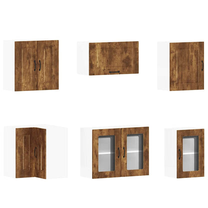vidaXL 11-tlg. Küchenschrank-Set Kalmar Räuchereiche Holzwerkstoff