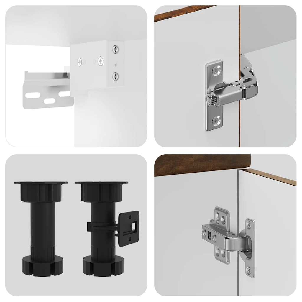 vidaXL 11-tlg. Küchenschrank-Set Kalmar Räuchereiche Holzwerkstoff