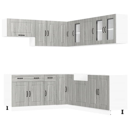 vidaXL 11-tlg. Küchenschrank-Set Kalmar Grau Sonoma Holzwerkstoff