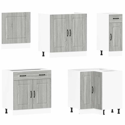 vidaXL 11-tlg. Küchenschrank-Set Kalmar Grau Sonoma Holzwerkstoff