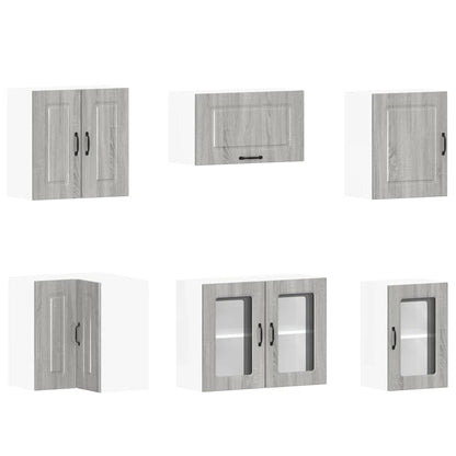 vidaXL 11-tlg. Küchenschrank-Set Kalmar Grau Sonoma Holzwerkstoff