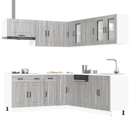 vidaXL 11-tlg. Küchenschrank-Set Kalmar Grau Sonoma Holzwerkstoff