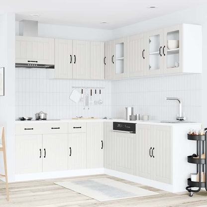 vidaXL Ensemble de 11 meubles de cuisine Lucca Blanc Bois d'ingénierie