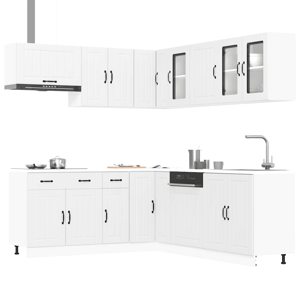 vidaXL Ensemble de 11 meubles de cuisine Lucca Blanc Bois d'ingénierie