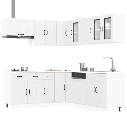 vidaXL Ensemble de 11 meubles de cuisine Lucca Blanc Bois d'ingénierie