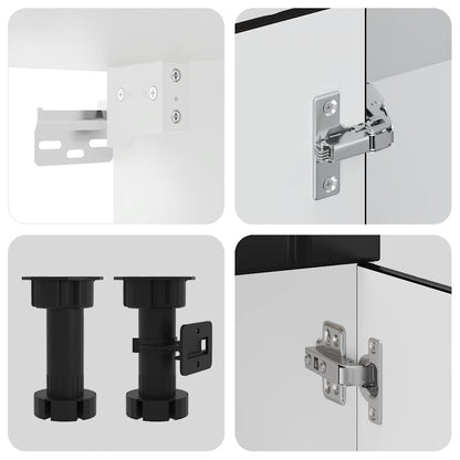 vidaXL 11-tlg. Küchenschrank-Set Lucca Schwarz Holzwerkstoff
