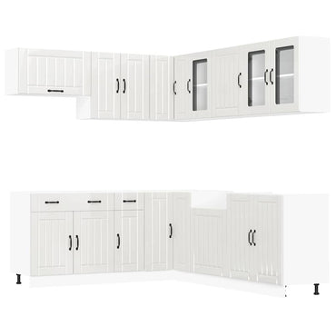 vidaXL Ensemble de 11 meubles de cuisine Lucca Blanc brillant Bois d'ingénierie