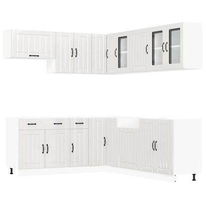 vidaXL Ensemble de 11 meubles de cuisine Lucca Blanc brillant Bois d'ingénierie