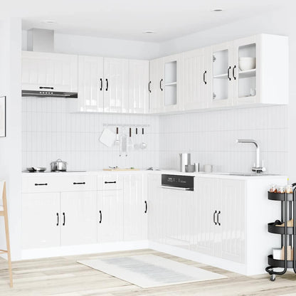 vidaXL Ensemble de 11 meubles de cuisine Lucca Blanc brillant Bois d'ingénierie