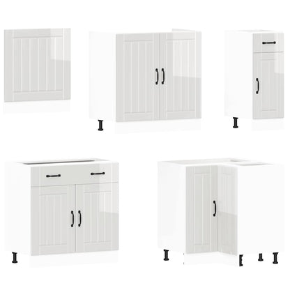 vidaXL Ensemble de 11 meubles de cuisine Lucca Blanc brillant Bois d'ingénierie