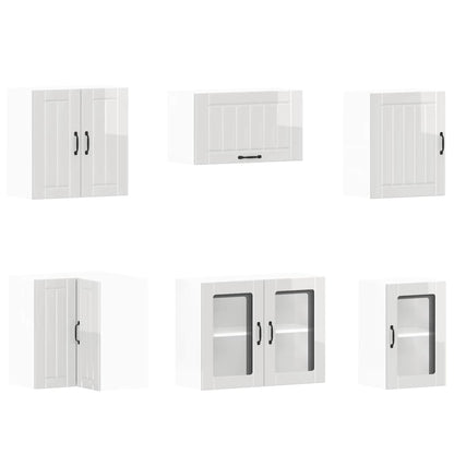 vidaXL Ensemble de 11 meubles de cuisine Lucca Blanc brillant Bois d'ingénierie