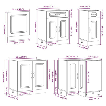 vidaXL Ensemble de 11 meubles de cuisine Lucca Blanc brillant Bois d'ingénierie