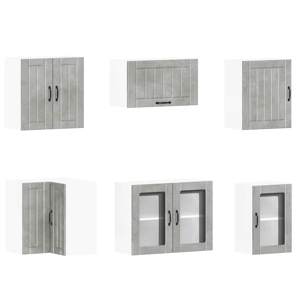 vidaXL 11-tlg. Küchenschrank-Set Lucca Betongrau Holzwerkstoff