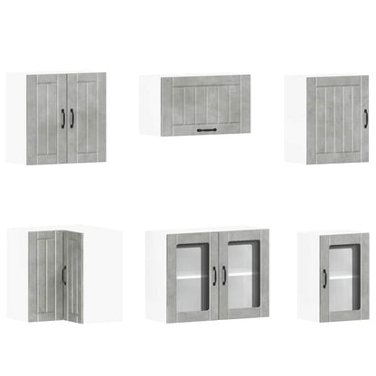 vidaXL 11-tlg. Küchenschrank-Set Lucca Betongrau Holzwerkstoff