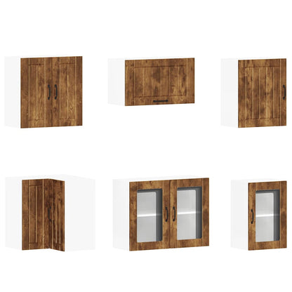 vidaXL 11-tlg. Küchenschrank-Set Lucca Räuchereiche Holzwerkstoff