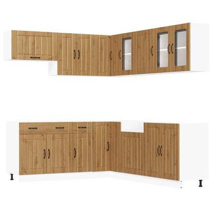 vidaXL 11-tlg. Küchenschrank-Set Lucca Artisan-Eiche Holzwerkstoff