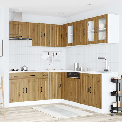 vidaXL 11-tlg. Küchenschrank-Set Lucca Artisan-Eiche Holzwerkstoff