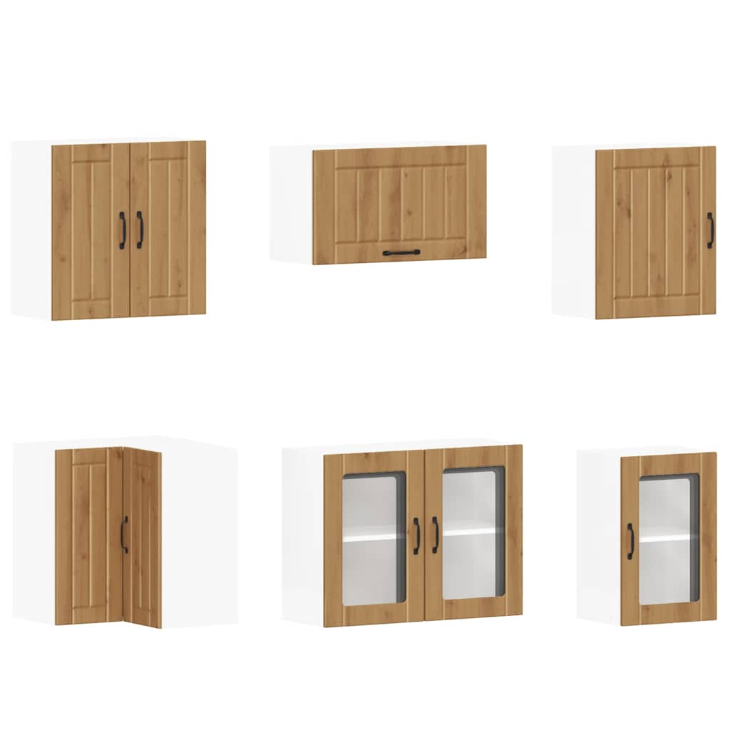 vidaXL 11-tlg. Küchenschrank-Set Lucca Artisan-Eiche Holzwerkstoff