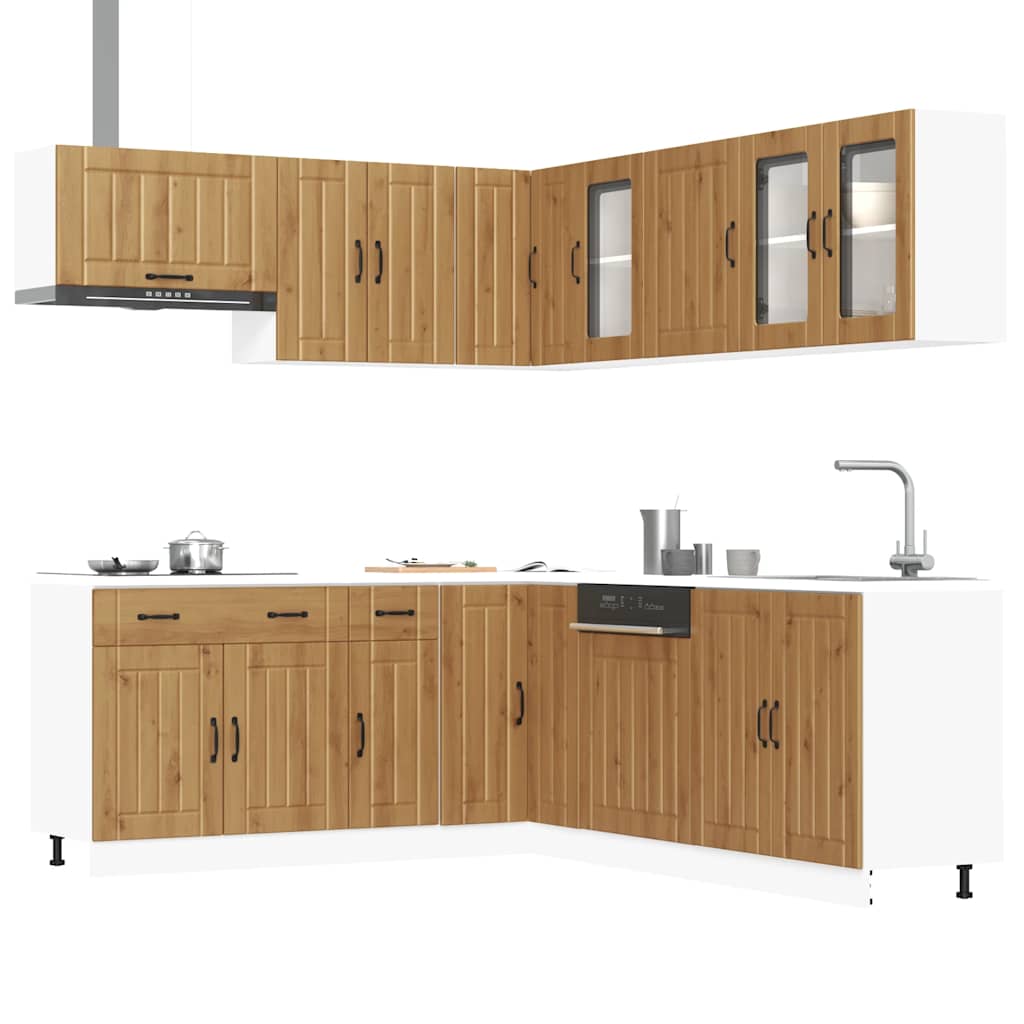 vidaXL 11-tlg. Küchenschrank-Set Lucca Artisan-Eiche Holzwerkstoff
