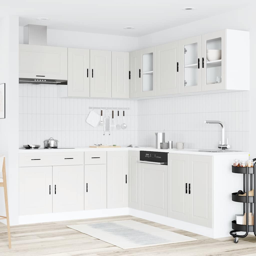 vidaXL 11-tlg. Küchenschrank-Set Porto Weiß Holzwerkstoff