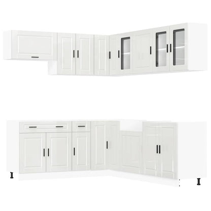 vidaXL 11-tlg. Küchenschrank-Set Porto Hochglanz-Weiß Holzwerkstoff