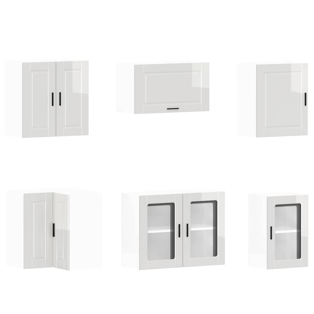 vidaXL 11-tlg. Küchenschrank-Set Porto Hochglanz-Weiß Holzwerkstoff