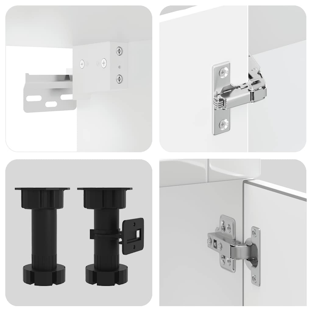 vidaXL 11-tlg. Küchenschrank-Set Porto Hochglanz-Weiß Holzwerkstoff