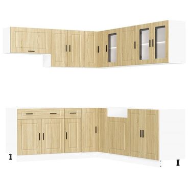 vidaXL 11-tlg. Küchenschrank-Set Porto Sonoma-Eiche Holzwerkstoff