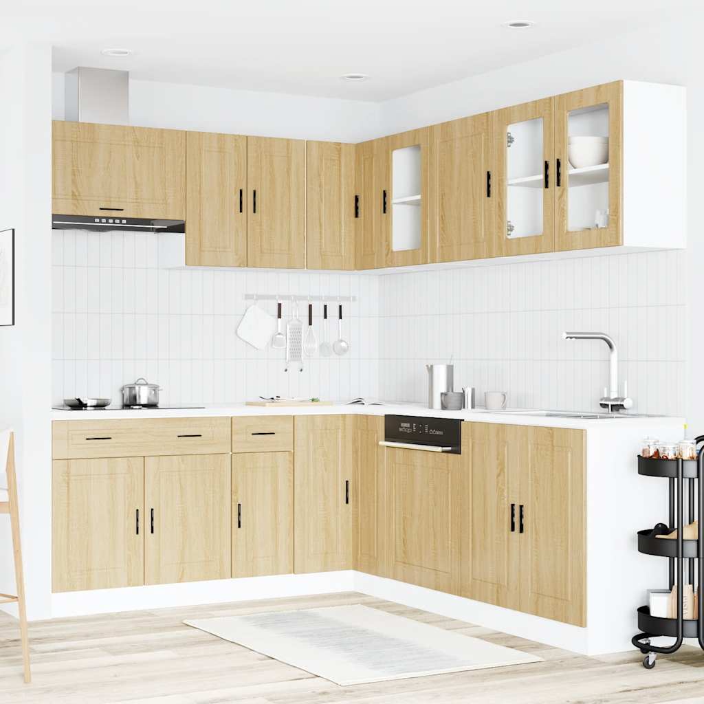 vidaXL 11-tlg. Küchenschrank-Set Porto Sonoma-Eiche Holzwerkstoff