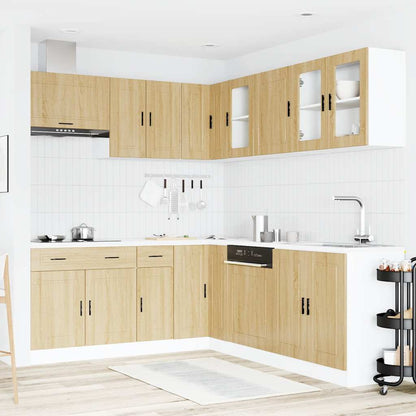 vidaXL 11-tlg. Küchenschrank-Set Porto Sonoma-Eiche Holzwerkstoff