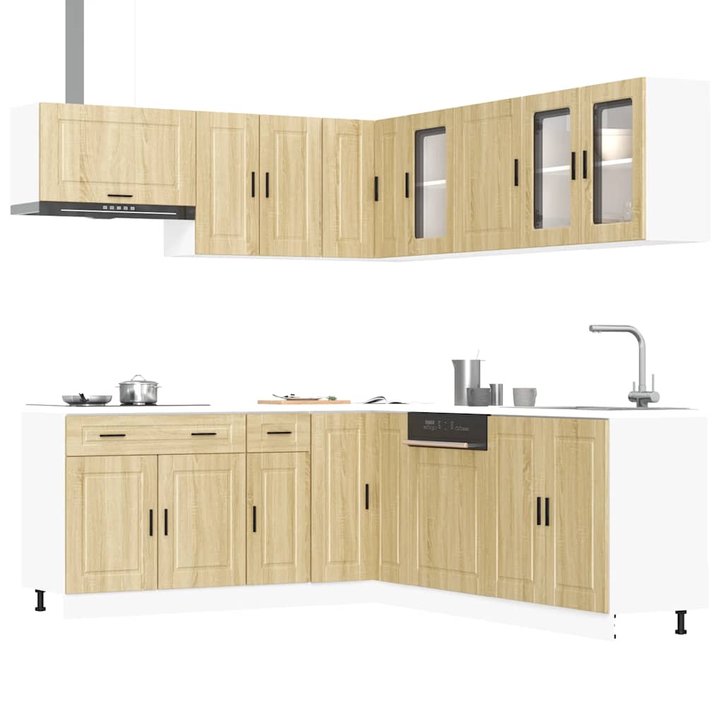 vidaXL 11-tlg. Küchenschrank-Set Porto Sonoma-Eiche Holzwerkstoff