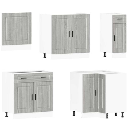 vidaXL 11-tlg. Küchenschrank-Set Porto Grau Sonoma Holzwerkstoff