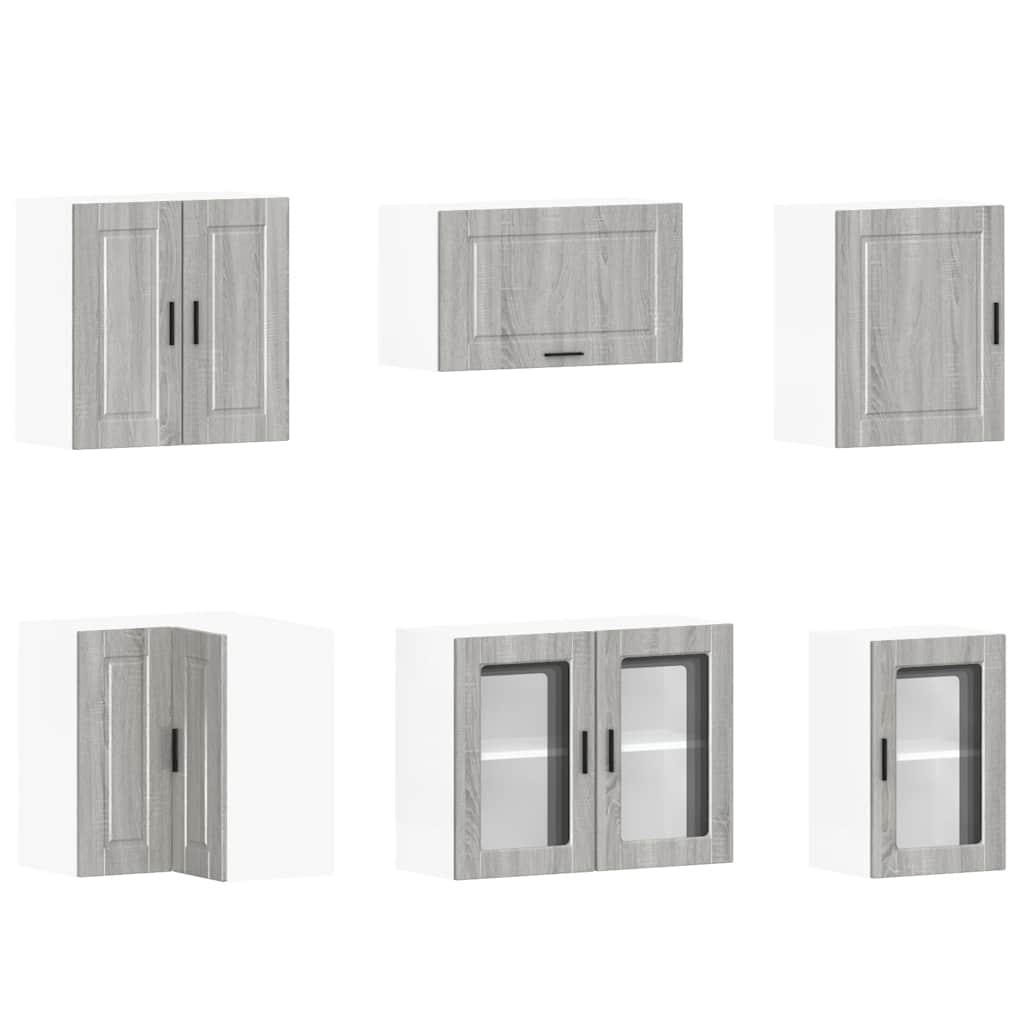 vidaXL 11-tlg. Küchenschrank-Set Porto Grau Sonoma Holzwerkstoff