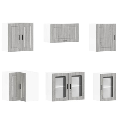 vidaXL 11-tlg. Küchenschrank-Set Porto Grau Sonoma Holzwerkstoff