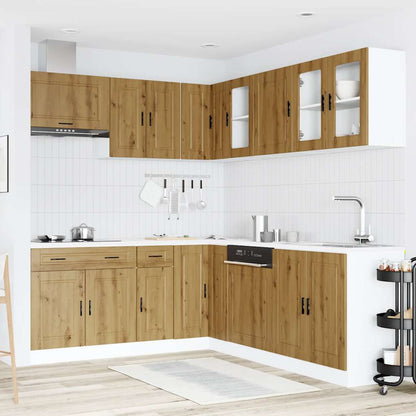 vidaXL 11-tlg. Küchenschrank-Set Porto Artisan-Eiche Holzwerkstoff