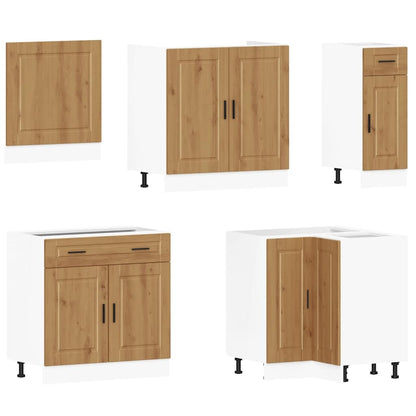 vidaXL 11-tlg. Küchenschrank-Set Porto Artisan-Eiche Holzwerkstoff