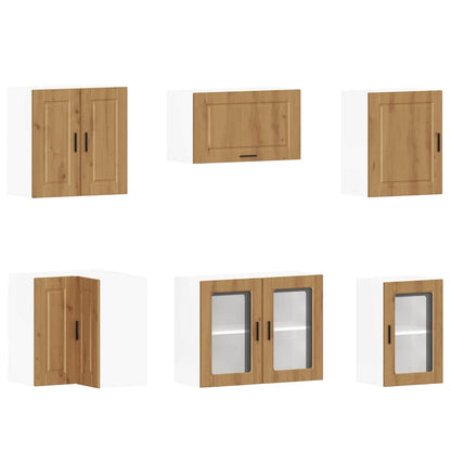 vidaXL 11-tlg. Küchenschrank-Set Porto Artisan-Eiche Holzwerkstoff