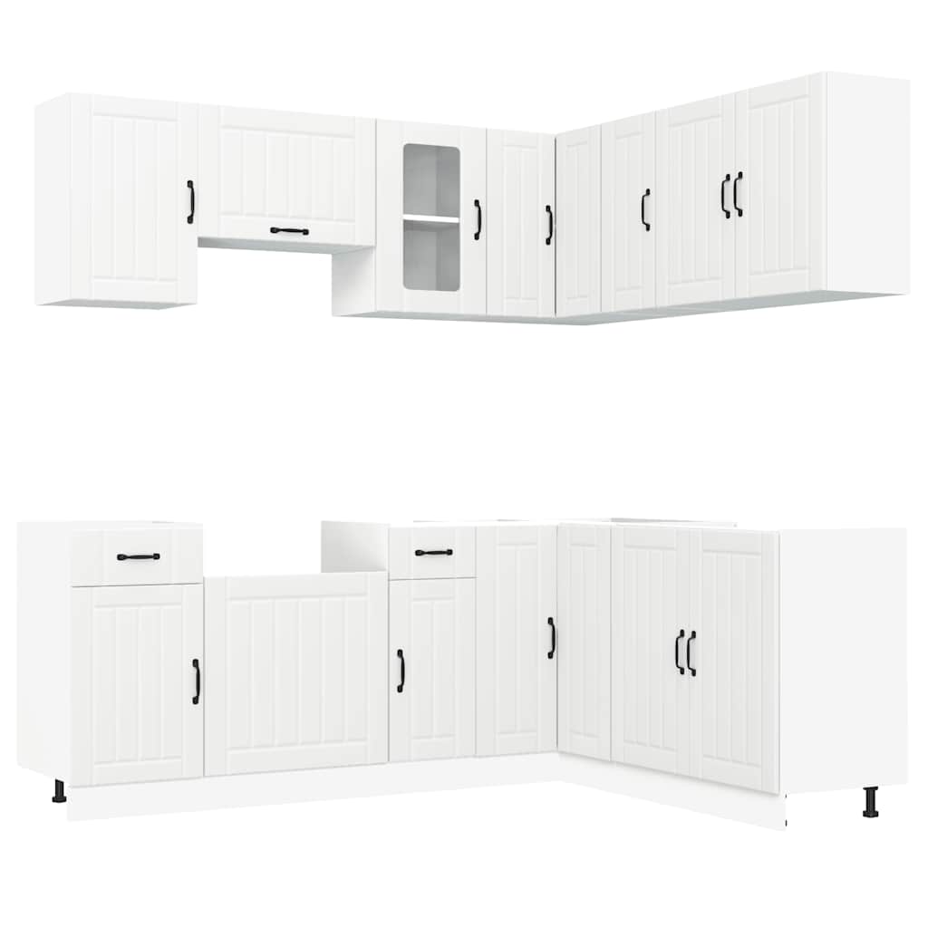 vidaXL Ensemble de 11 éléments de meubles de cuisine Kalmar Blanc Matériau à base de bois