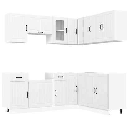 vidaXL Ensemble de 11 éléments de meubles de cuisine Kalmar Blanc Matériau à base de bois