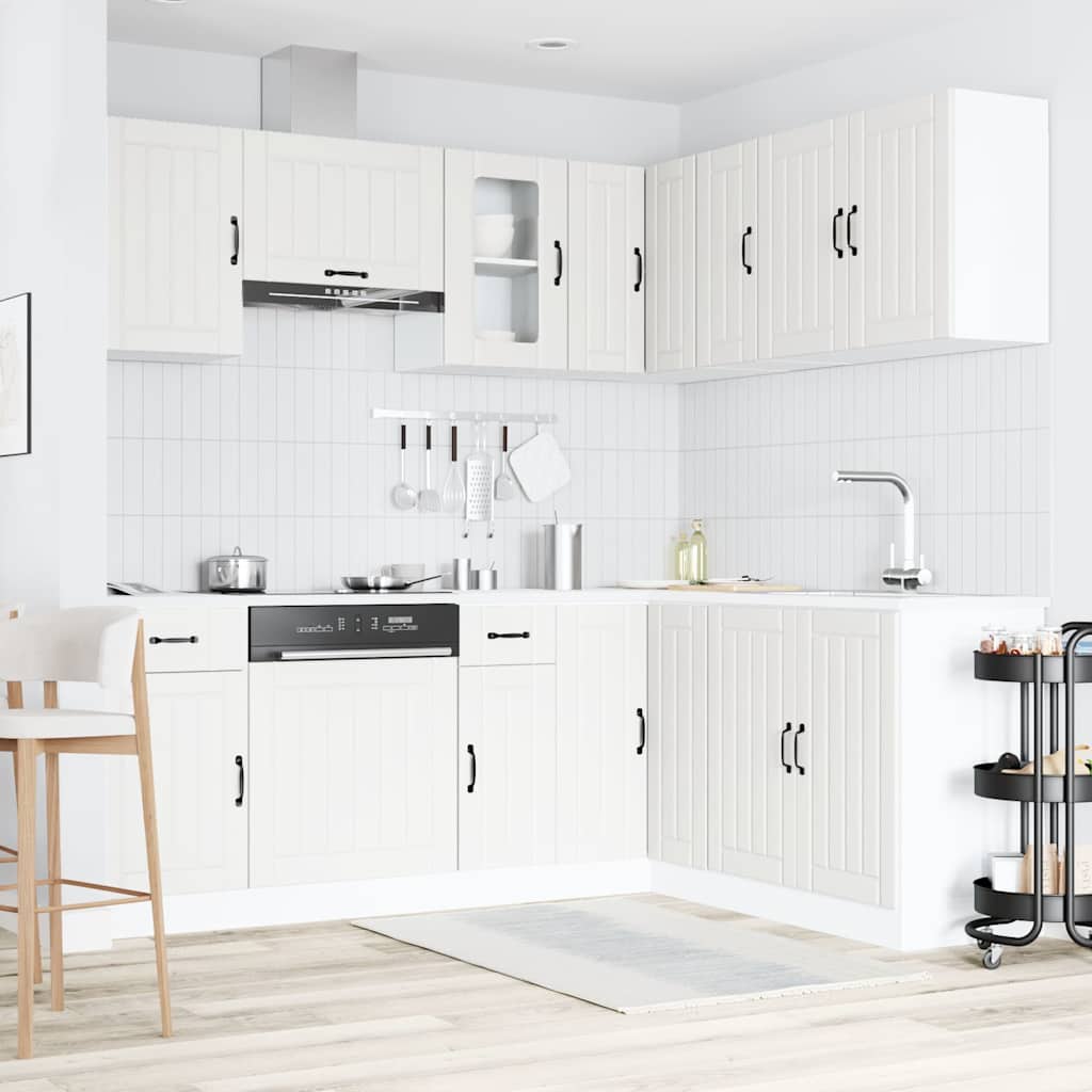 vidaXL Ensemble de 11 éléments de meubles de cuisine Kalmar Blanc Matériau à base de bois