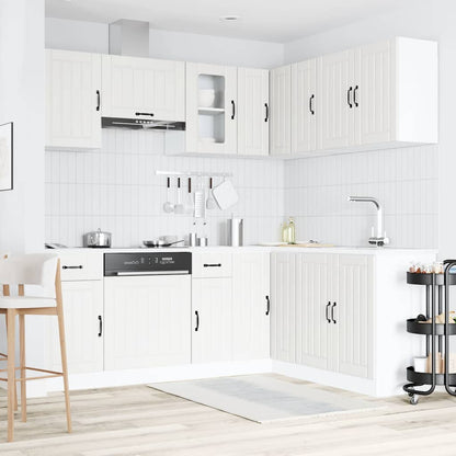 vidaXL Ensemble de 11 éléments de meubles de cuisine Kalmar Blanc Matériau à base de bois