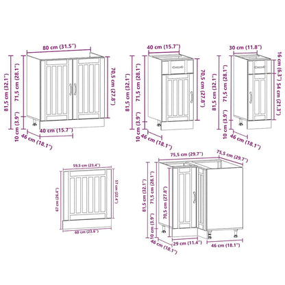 vidaXL Ensemble de 11 éléments de meubles de cuisine Kalmar Blanc Matériau à base de bois